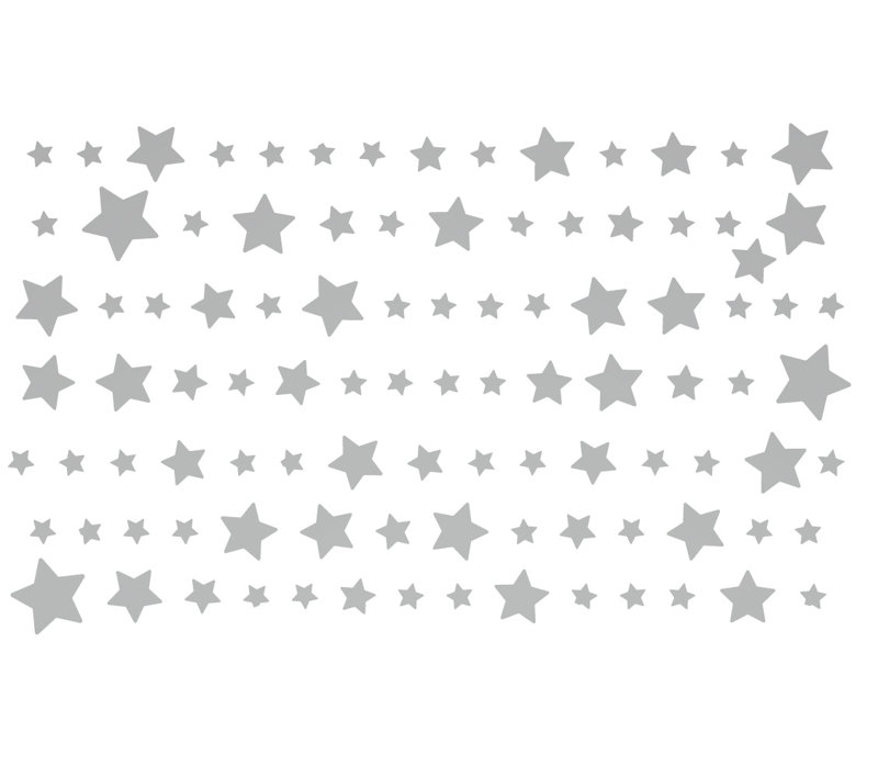 Décalcomanie murale nuit starry, H 22 po x l 36 po x P 0,01 po, Argent