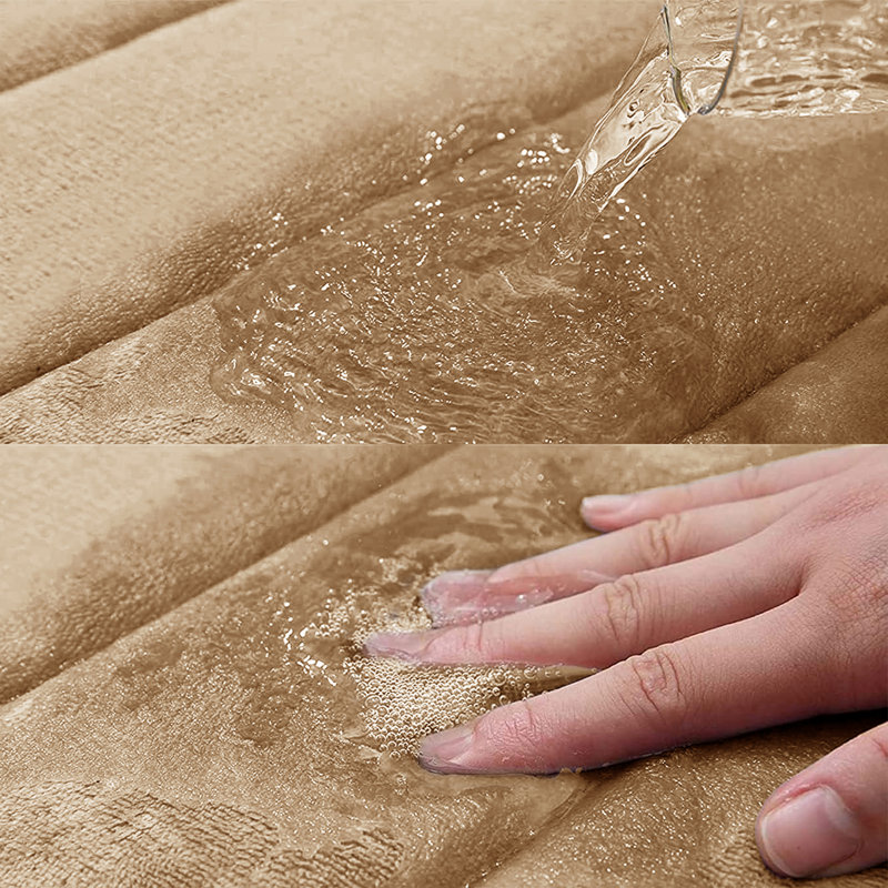 Nakiyha Rectangle Non-Slip Bath Mat, 50cmW x 80cmL, Beige