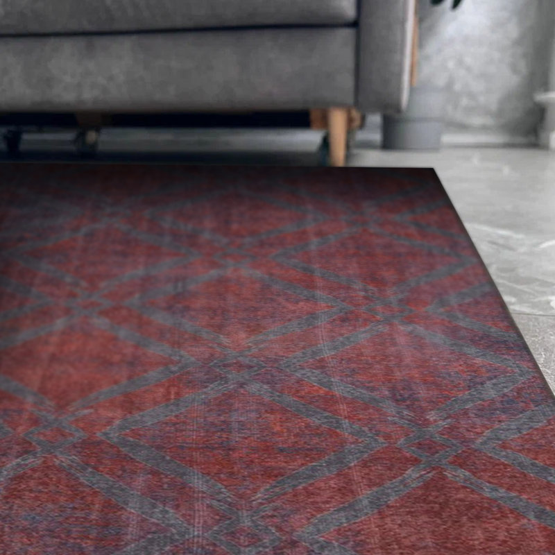 Tapis décoratif bleu marine rétro, Rectangle 3 pi 10 po x 5 pi 3 po