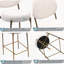 Ensemble de 2 tabourets de bar 29 po en velours avec dossier et repose-pieds 29 po (blanc crème)-1379626581