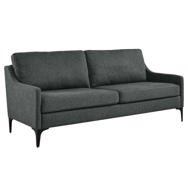 Canapé Modway Corland, 100 % lin gris anthracite