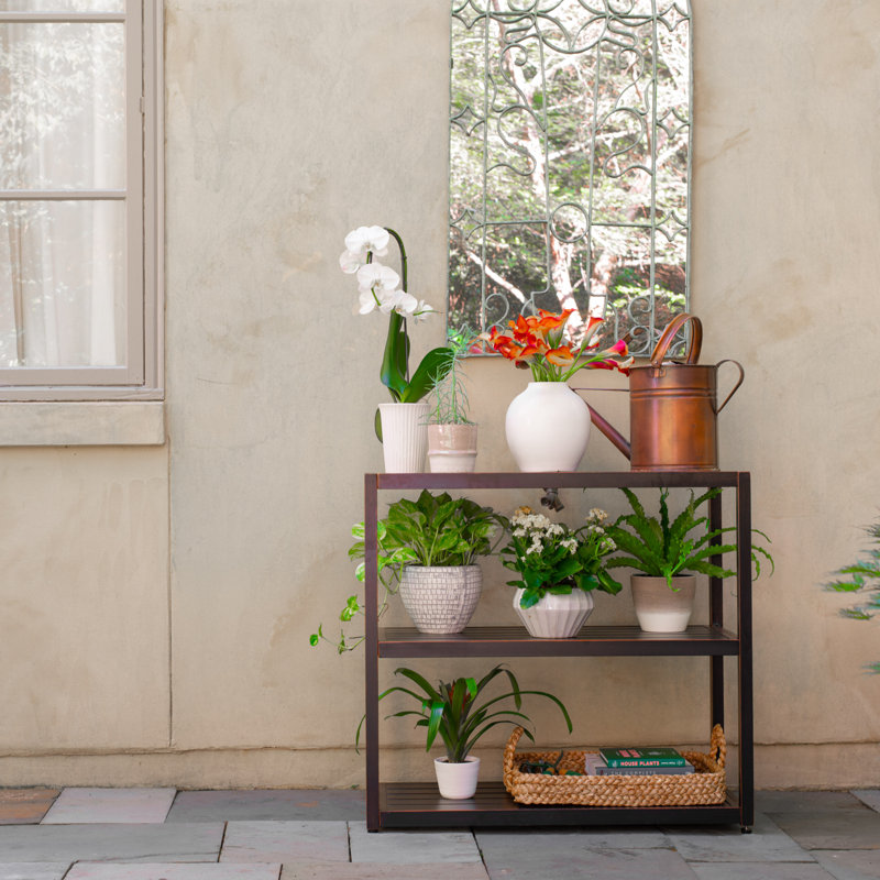 Aluminum Outdoor Parsons Shelf w/ Burnished Bronze Finish