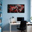 Reproduction d'art sur toile, animaux, rouge, noir, dragon blanc-147714405