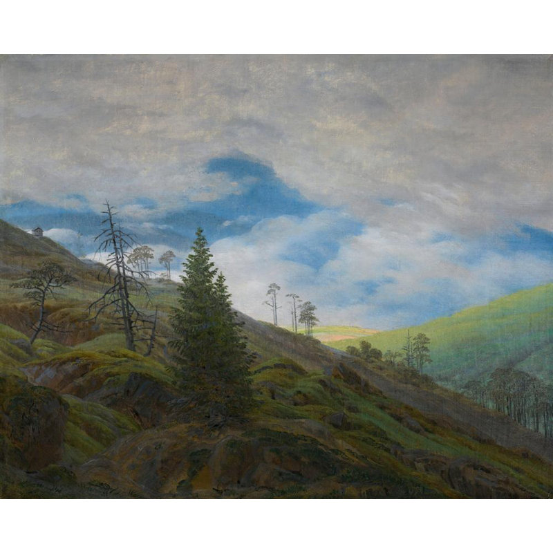 «Sunburst in the Giant Mountains» par Caspar David Frederich, impression sur toile tendue avec châssis
