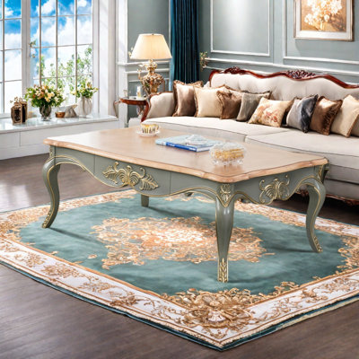 Table basse luxueuse sculptée de style américain