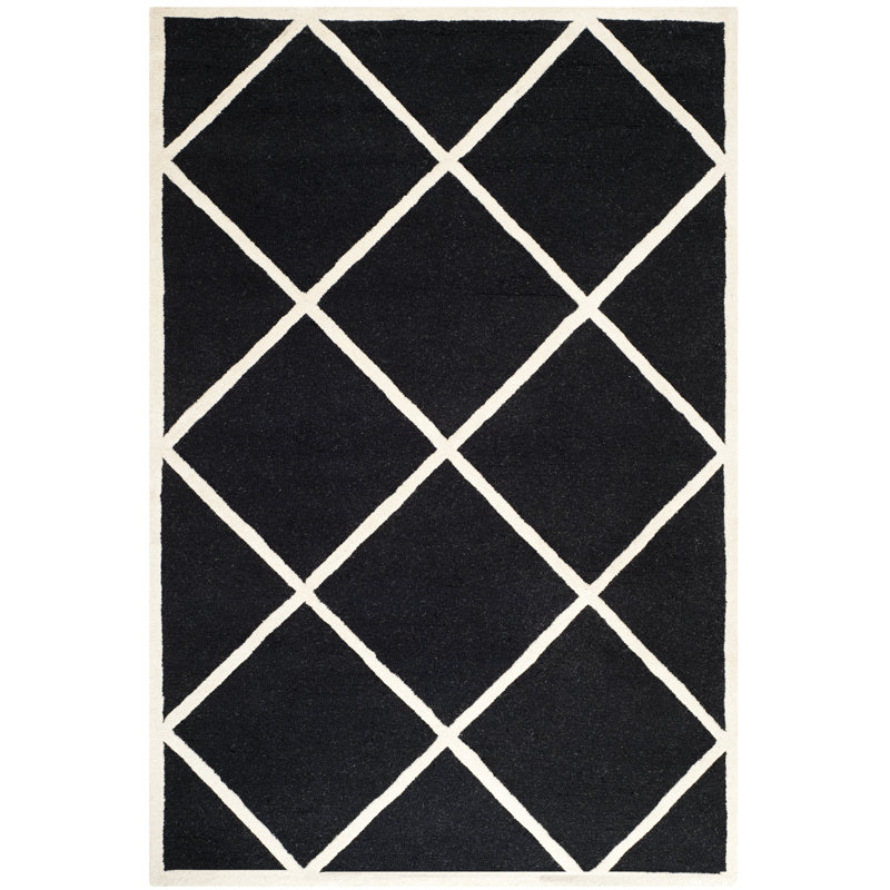 Charleigh Geometric Wool Hand Woven Area Rug, Rectangle 183 x 274 cm
