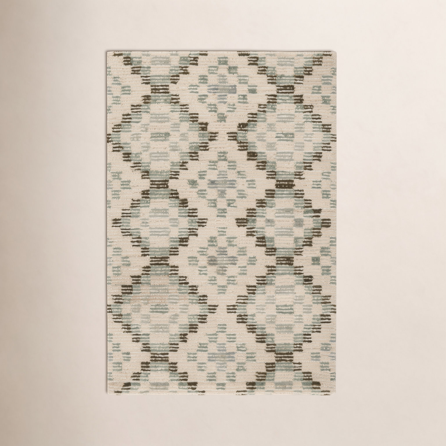Diamond Cove Wool Green Rug, Rectangle 9'6" x 13'6"