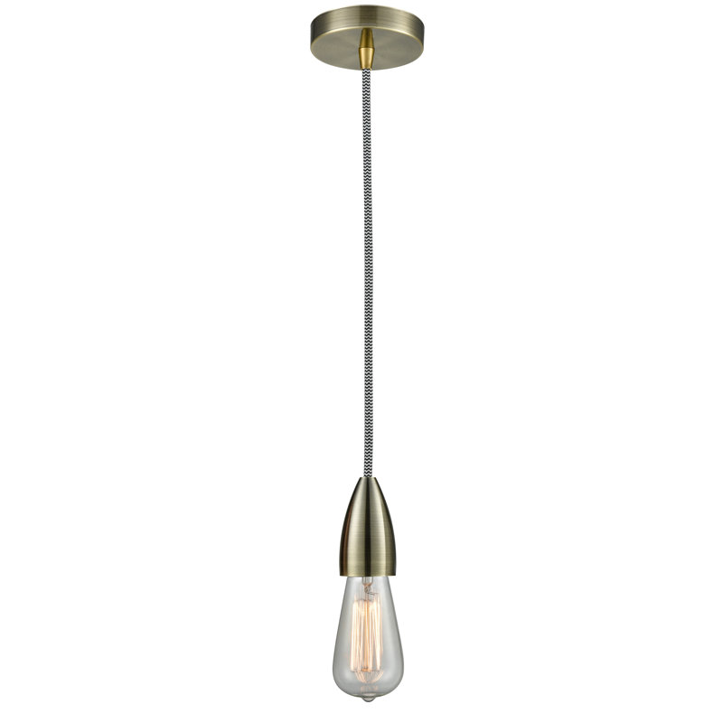 Luminaire suspendu à 1 lumière Cecile, Laiton antique