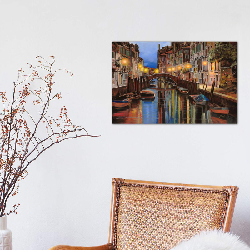 Alba a Venezia par Guido Borelli - reproduction d'art, Toile tendue, H 12 po x l 18 po x 1,5 po