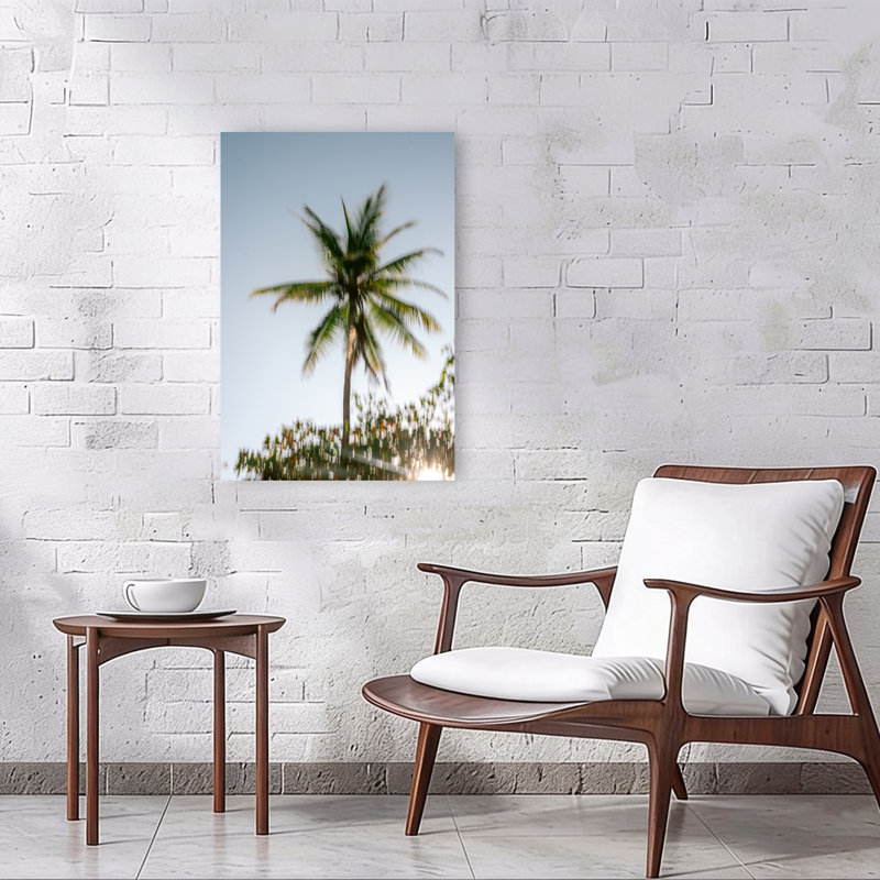 «Swaying Palm Dream», impression abstraite, impressionnant, paume, paix, nature, art mural, H 36 po x l 24 po