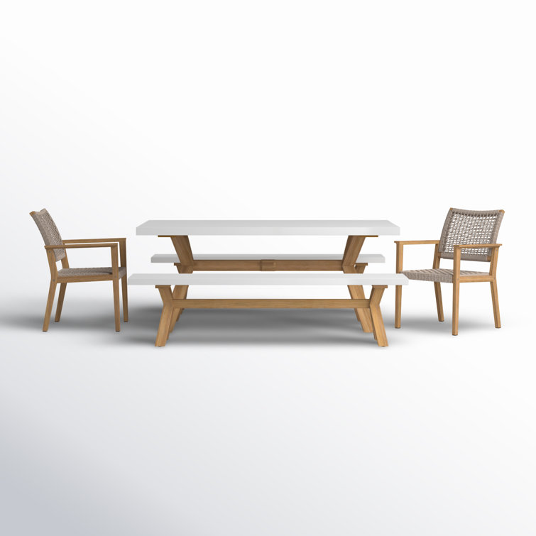 Fleur 74'' Rectangular 8 - Person Outdoor Dining Set