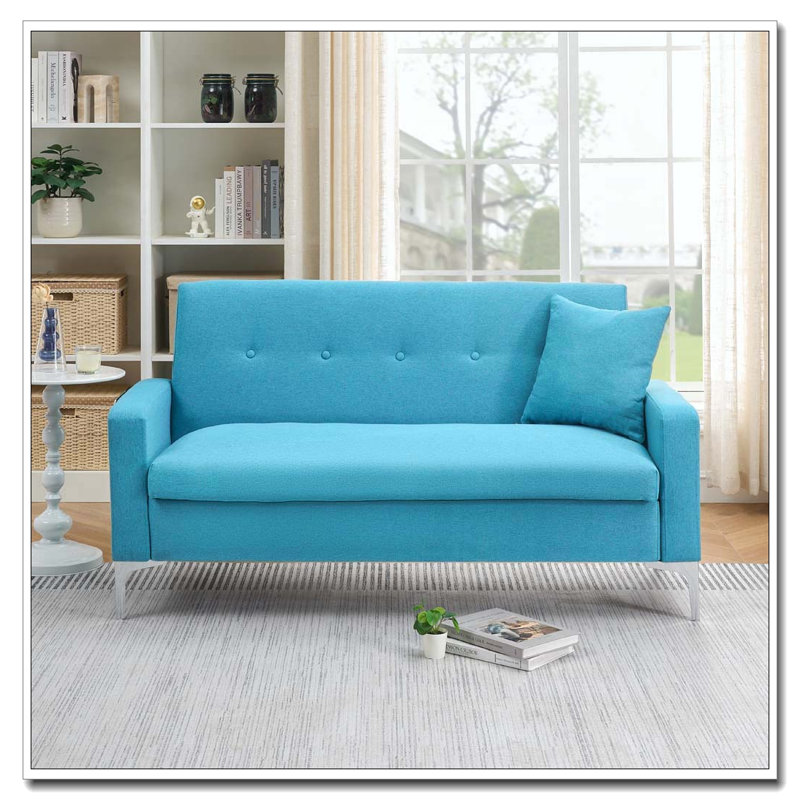57-inch comfortable double sofa, Blue