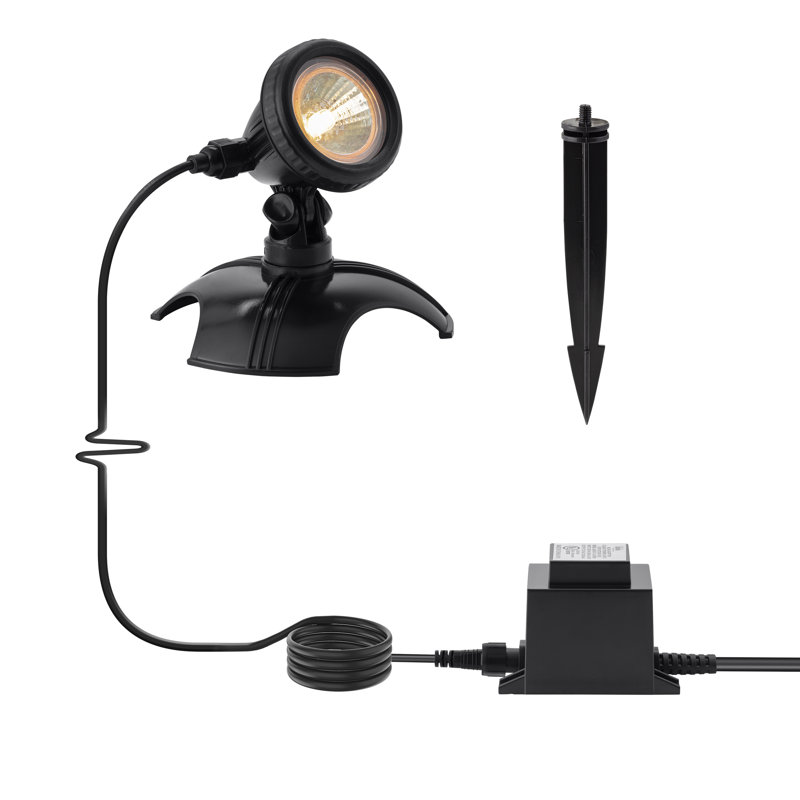 Black Outdoor Halogen Pond and Garden Spotlight with Transformer