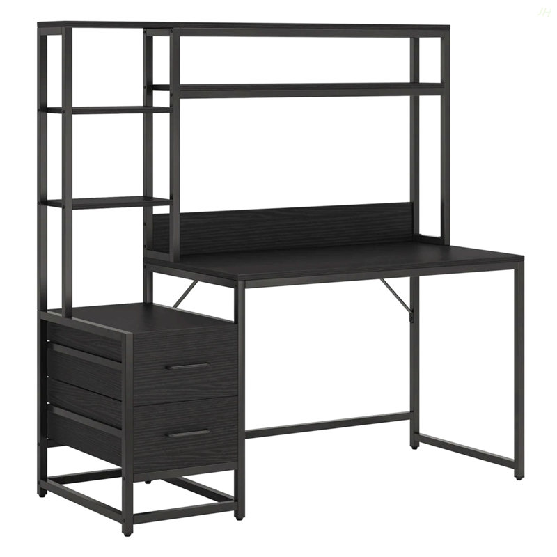 Office Table,Tall Writing Table,Computer Desk, Black
