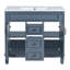 Meuble-lavabo de salle de bain avec lavabo et miroir, armoire bleue 36 po, 2 portes, lavabo à tiroirs, portes à miroir royal et armoire de rangement