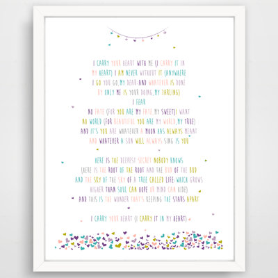 Jermaine I Carry Your Heart with Me Ee Cummings Poem, impression sur papier