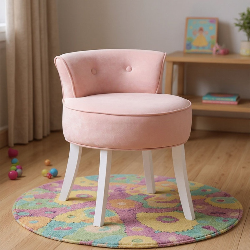 Joie Accent Stool, Pink/White 