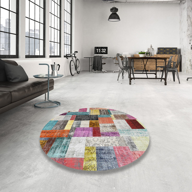 Patchwork Indoor Rug, Round 5'