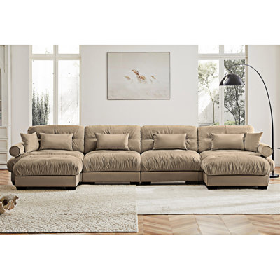 Modular Sectional Sofa Couch With Convertible Ottomans