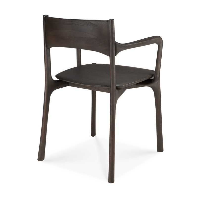 Pi Solid Wood Arm Chair, Brown