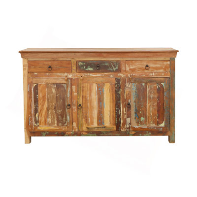 Mankato Reclaimed Wood 3-Drawer Accent Cabinet With 3 Doors
