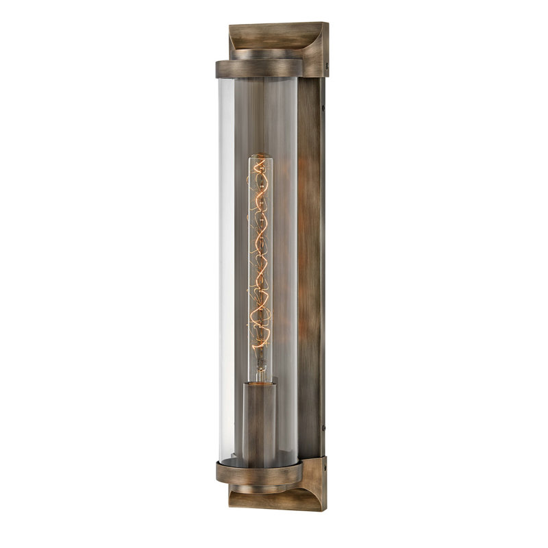 Pearson Single Light Aluminum Outdoor Wall Mount Lantern, Burnished Bronze, 22" H x 4.5" W x 4.75" D