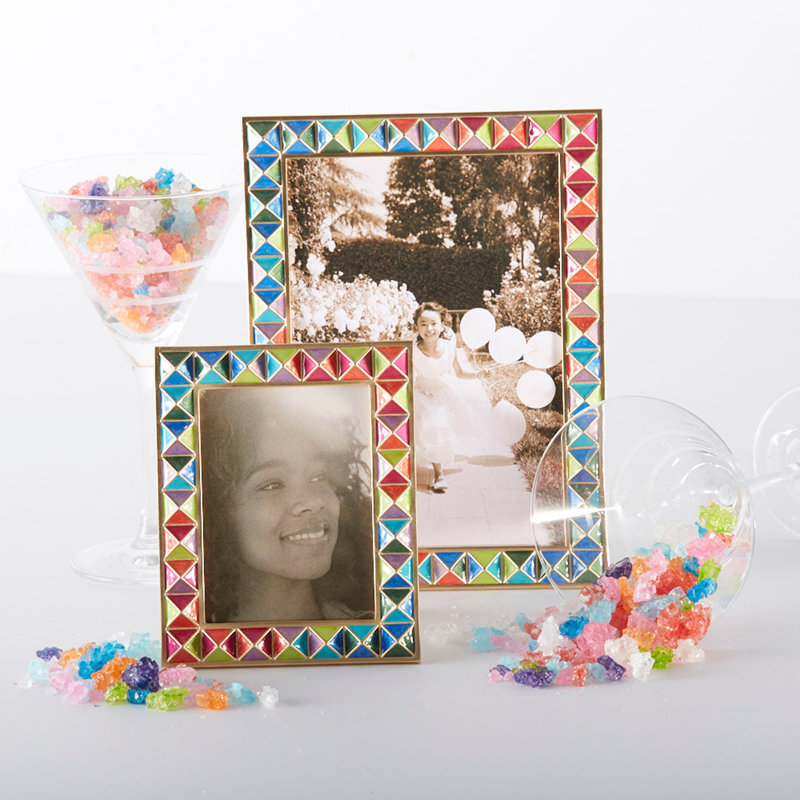 PYRAMID COLLECTION Metal Picture Frame, 3" x 4", Rainbow