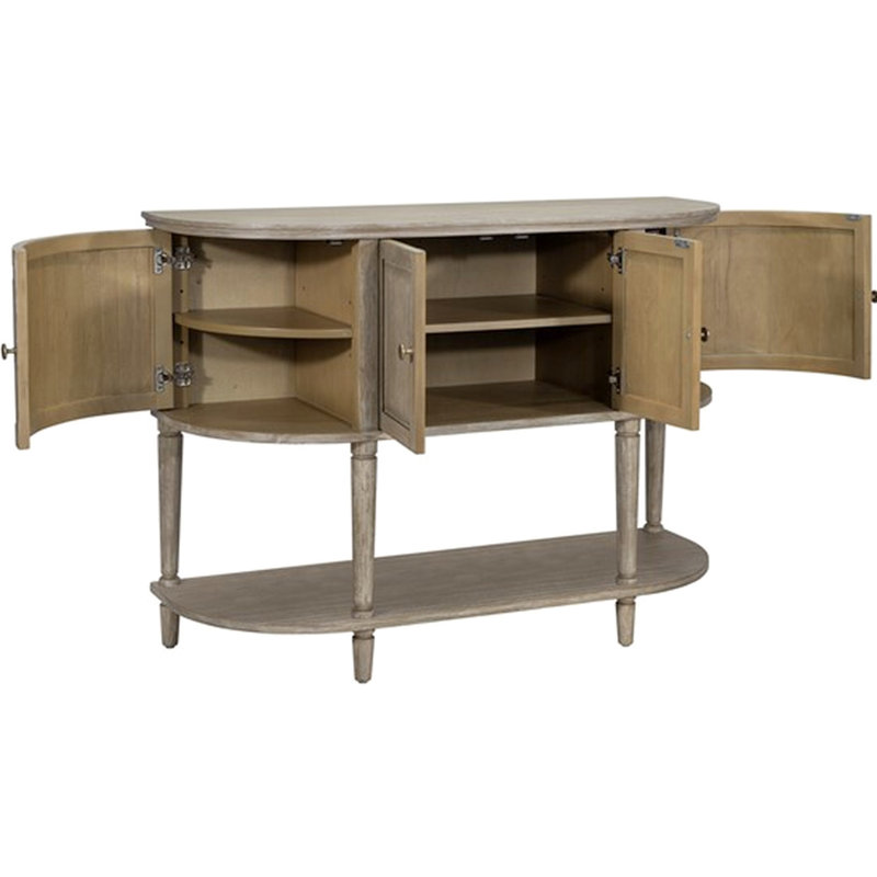 Armoire d'appoint de salon, or, tablettes réglables, placage en bois massif, l 47,5 po x P 17 po