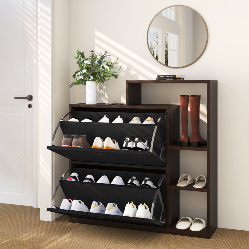 15 Pairs Shoe Storage Cabinet With Shelf