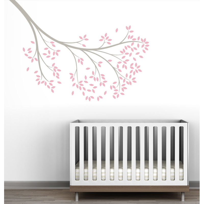 Décalcomanie murale branche atteindre, Gris chaud/rose clair
