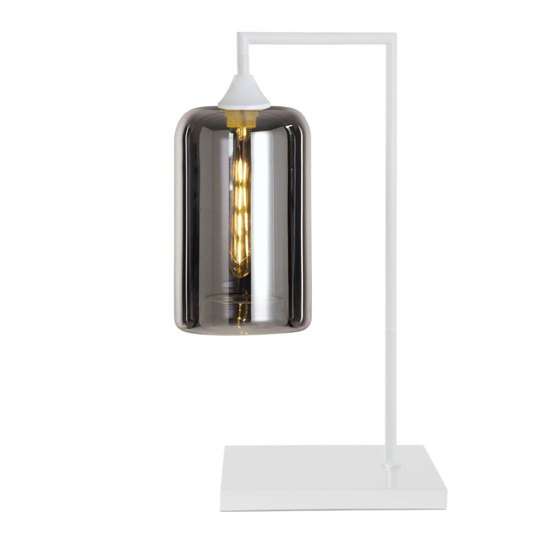 Wang Metal Table Lamp, White, Silver