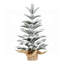 Arbre de Noël de table floqué 50 cm, mini arbre enneigé PE avec 85 pointes, base en toile de jute pour petits espaces