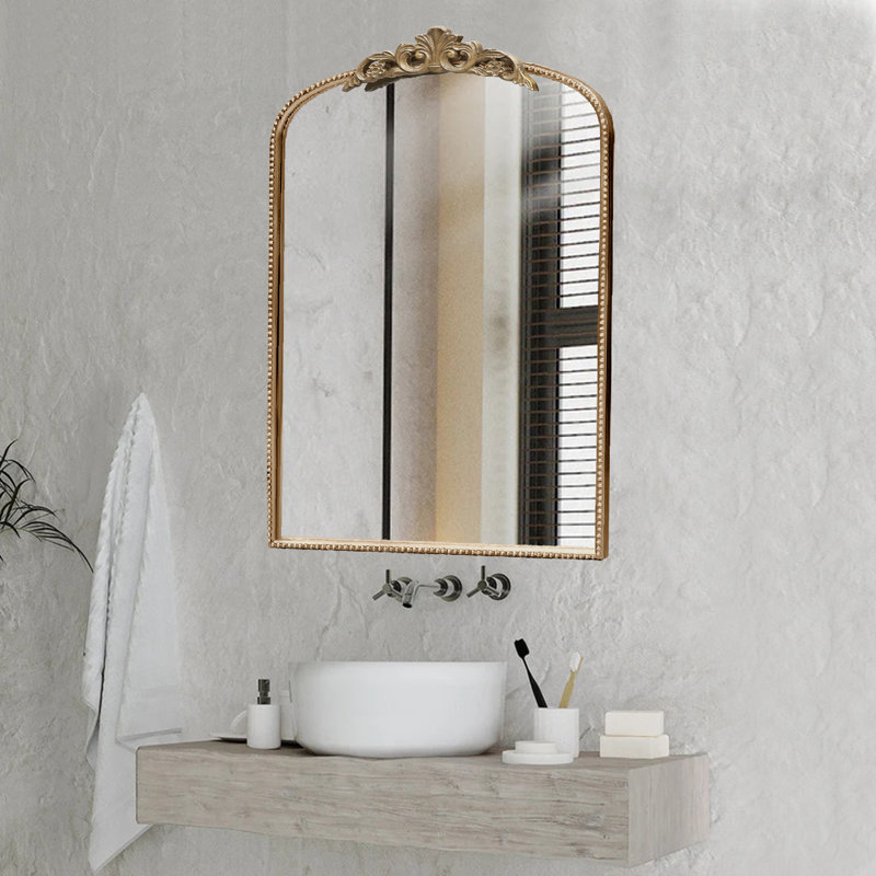 Miroir d'appoint mural Vintage Baroque, Or antique
