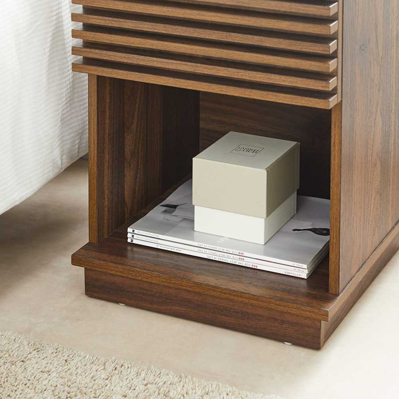 Ashcom Block End Table, Brown