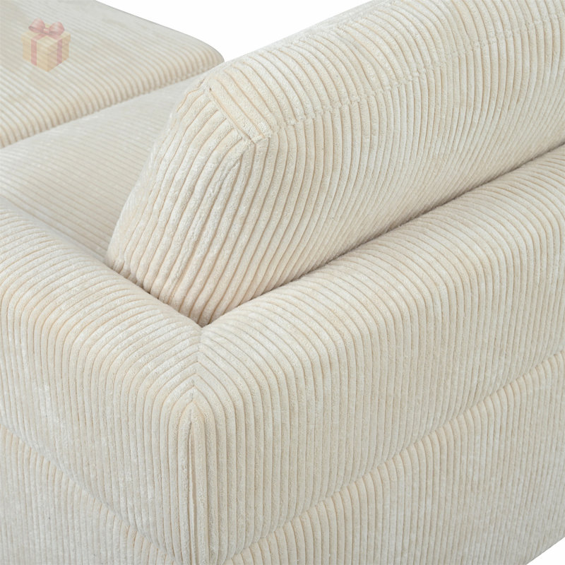 Modular Sectional Sofa with Ottoman, L-Shaped Corner Design for Spacious and Comfortable Living Room Seating