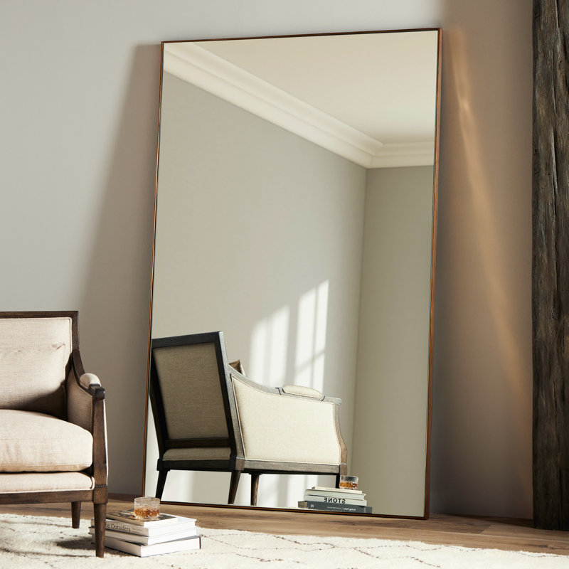 Georgina Rectangle Metal Mirror, Polished Brass