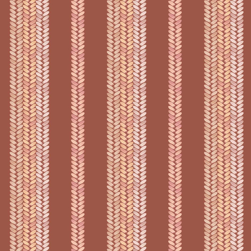 Pèlerin | Papier peint à rayures tissées , Rouge / rose