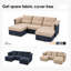U Shaped Modular Sofa, Convertible Modular Sofa with Ottoman and Changeable Cover Design, Soft Padded Armrests, Chenille Fabric-1517234011-1517234012