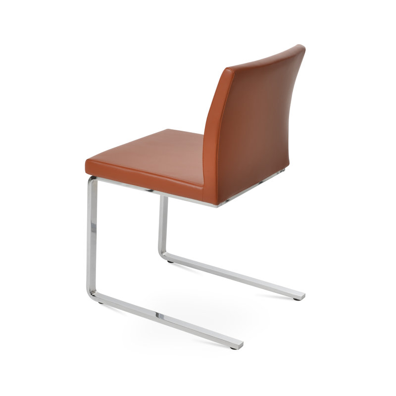 Aria Flat Side Chair, Cinnamon Leatherette