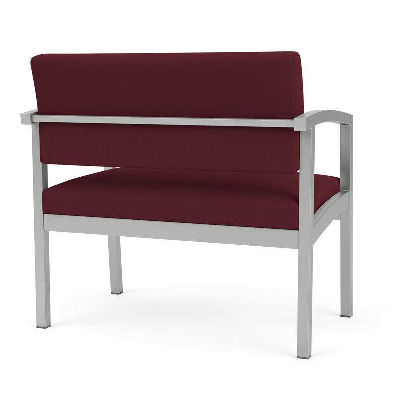 Chaise en acier Lenox, Argent, Vin Visite Libre- Tissu uni