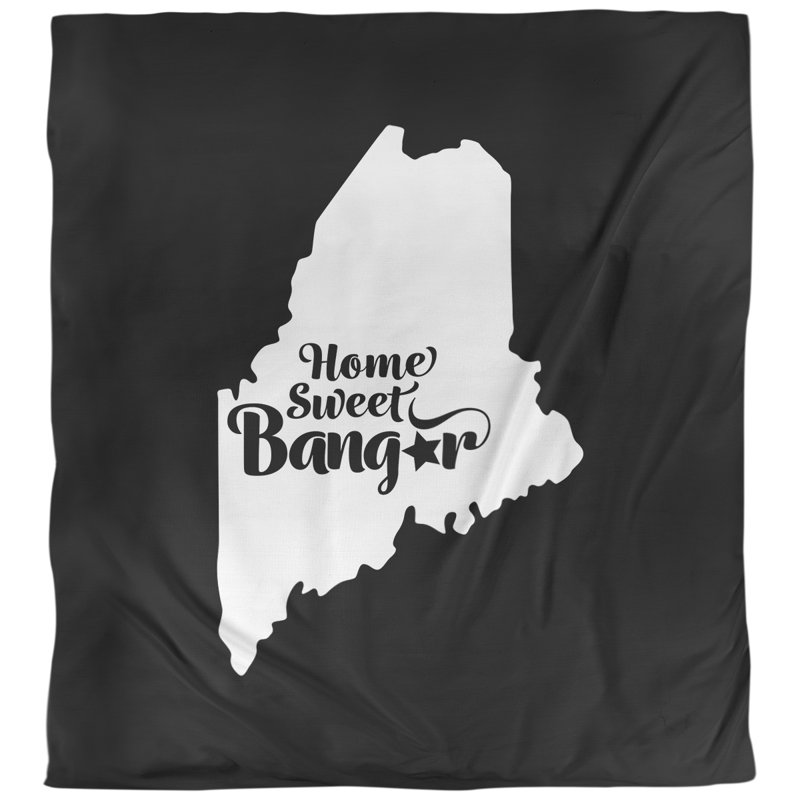 Housse de couette simple bangor Maine, Microfibre, Housse de couette simple TG, Noir