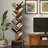 Tree Bookshelf with Drawer Bookcase, Modern Book Storage, Free Standing Tree Bookcase, Utility Organizer Shelves for Home Office, Living Room, Bedroom, Rustic Brown-1543118931-1543118934