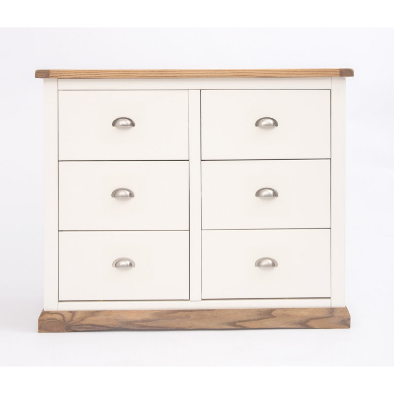110cm W 6 - Drawer Chest of Drawers, Waxed Oak