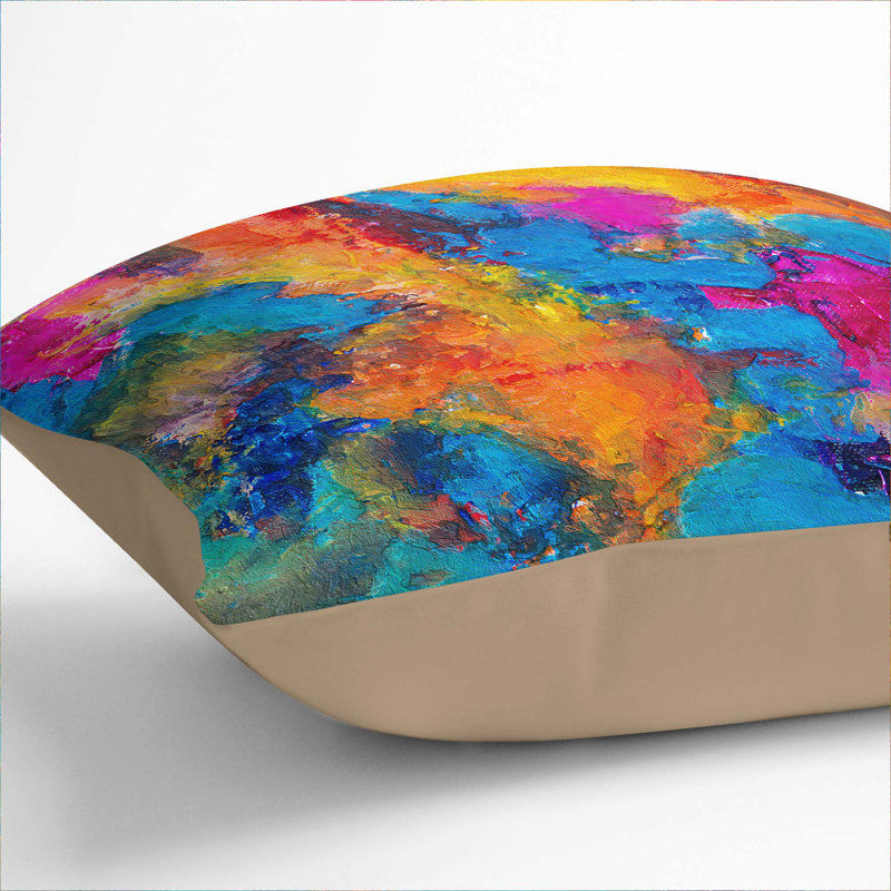 Abstract Square Throw Cushion, 40 x 40 cm, Stone