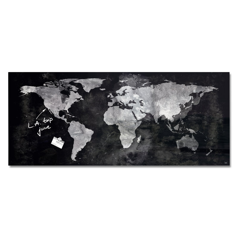 Artverum Wall Mounted Magnetic Unframed Glass Board, 55cm H x 130cm W x 130cm L