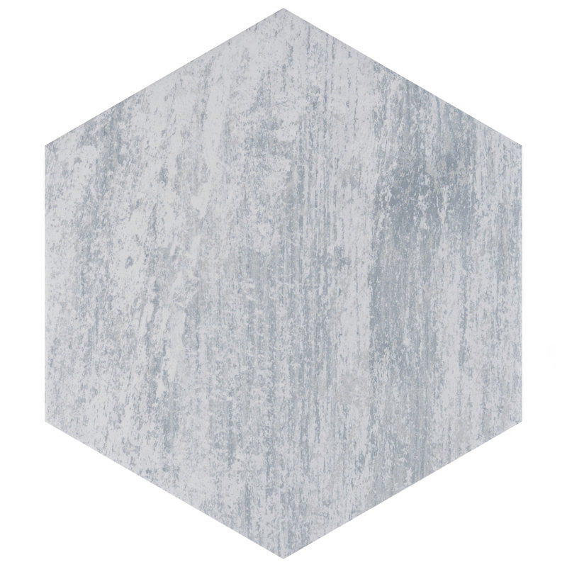 Cassis Hex 9" x 10" Porcelain Wood Look Wall & Floor Tile, White
