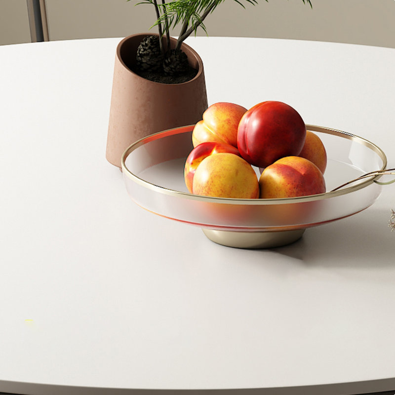 Table de salle à manger blanche, H 29,53 po x L 39,37 po x l 39,37 po, Noir / blanc