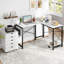 Office Set: L-Shaped Desk And 5 Drawers Mobile File Cabinet-111923713