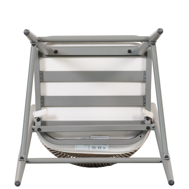 Tabouret de comptoir moderne pour l'extérieur de 26 po de hauteur avec siège en forme de PE, de 2, gris mat - cadre rouille, coussin d'eau à utiliser