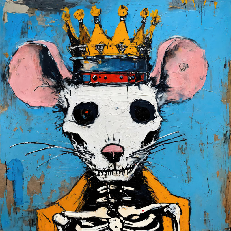 Rat 7-Hommage-Basquiat, estampe numérique sur toile tendue avec châssis, H 24 po x l 24 po